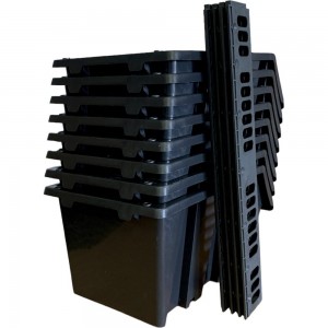 Лоток для метизов Jettools набор, черный, 280x185x150 мм 8 шт., с планкой 4 шт. ЛЧ-3-280-8