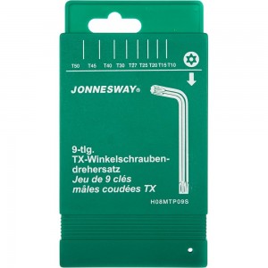 Комплект угловых ключей TORX Jonnesway H08MTP09S