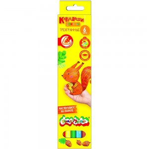 Набор цветных карандашей Каляка-Маляка 6 цветов трехгранные 3+ КТКМ06