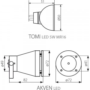 Водонепроницаемый светодиодный светильник KANLUX AKVEN LED 5W 25720