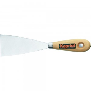 Шпатель Kapriol гибкий 120 мм, закаленный, хромированный с деревянной ручкой 23211