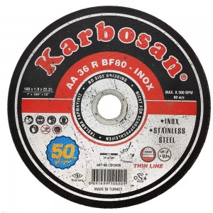 Диск отрезной по нержавеющей стали 180х1.9х22 мм INOX Karbosan 10420