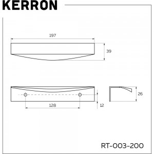 Торцевая ручка Kerron 200 мм, хром RT-003-200
