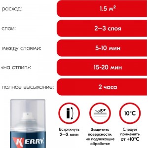 Акриловая глянцевая эмаль KERRY красная KR-015
