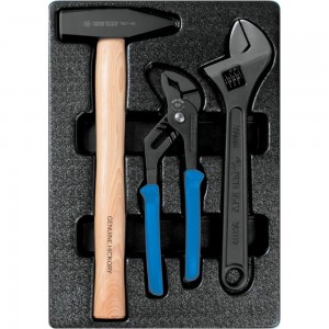 Набор инструментов (переставные клещи, разводной ключ и молоток, ложемент, 3 предмета) KING TONY 9-90103PP02