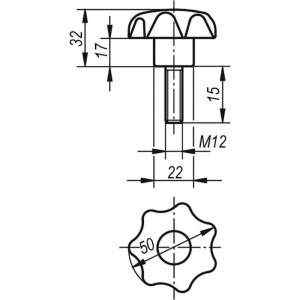 Звездообразная рукоятка KIPP K0155.412X15