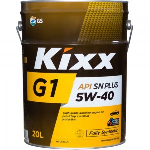 Синтетическое моторное масло KIXX G1 SN Plus 5W-40 20л L2102P20E1