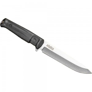Туристический нож Kizlyar Supreme Alpha сталь 420HC, StoneWash, рукоять из черного кратона 4650065059831
