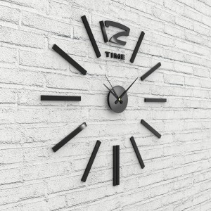Настенные часы Kleber на клейкой ленте, 60 см, чёрный KLE-CL202