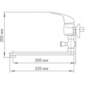 Одноручный смеситель для ванны Klip 817 L-излив 300 мм, с аксессуарами тов-205566