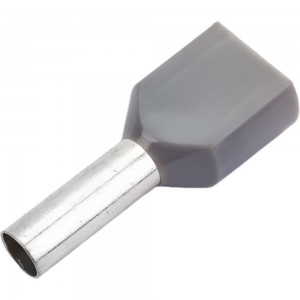 Штыревой втулочный изолированный наконечник KLR KTE 2x4-12 2x4mm2, L=12mm, серый 240012