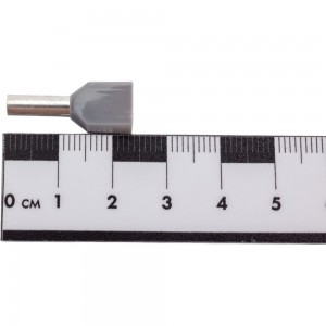 Штыревой втулочный изолированный наконечник KLR KTE 2x4-12 2x4mm2, L=12mm, серый 240012