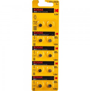 Батарейки KODAK AG4 377 LR626, LR66 KAG4-10 MAX Button Cell, Б0044709