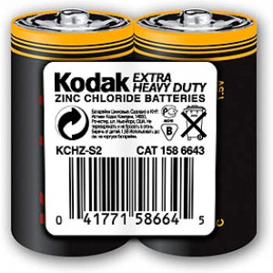 Солевая батарейка Kodak R142S EXTRA HEAVY DUTY KCHZ 2S Б0005140