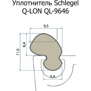 Полиуретановый уплотнитель для окон ПВХ KOMFORT Москитные системы Schlegel Q-LON серый 10 м УП00598