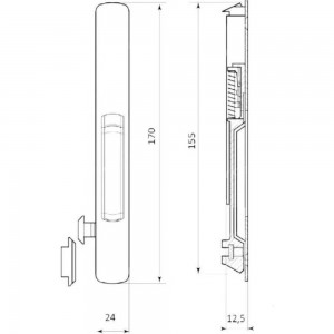 Защелка для балконного остекления ПВХ KOMFORT москитные системы Provedal белая, 1 шт. ЗББ02905