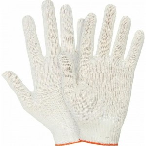 Трикотажные перчатки КОРДЛЕНД хлопок, 3-х нитка, белые, 10-й класс, M, 20-22 гр, без покрытия PER-00025