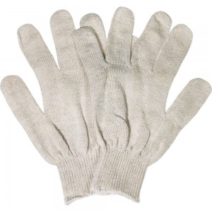 Трикотажные перчатки КОРДЛЕНД хлопок, 5-ти нитка, белые, 10 пар, 10-й класс, M, 39-41 гр, без покрытия PER-00031.10