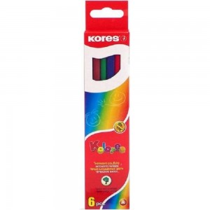 Трехгранные цветные карандаши 8 шт в упаковке Kores 6 цветов 93306.01 153053