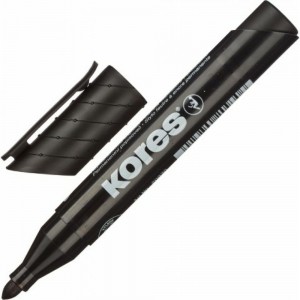 Перманентный маркер 12 шт в упаковке Kores черный 1.5-3 мм круглый наконечник 20930 204448
