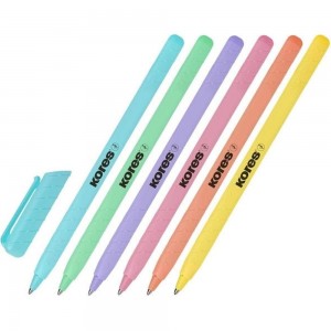 Шариковая неавтоматическая ручка Kores 6 цветов, чернила синие, 6 шт в упаковке 1536764