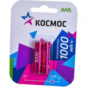 Аккумуляторные батарейки КОСМОС R03 NI-MN 1000мАч