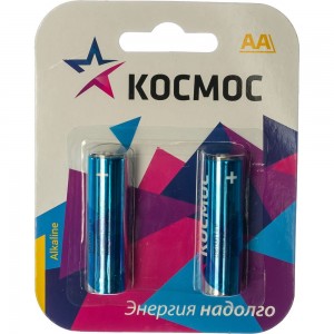 Батарейка пальчиковая LR6 2шт КОСМОС KOCLR62BL