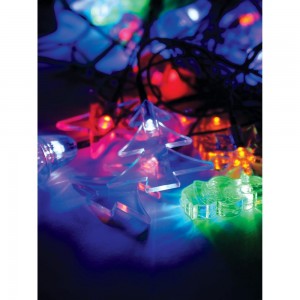 Светодиодная гирлянда КОСМОС 30 светодиодов, новогодние игрушки мультиколор, 4.4м, 8 режимов KOC_GIR30LEDMIX1_RGB
