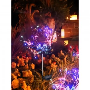 Садовый светильник стальное дерево на медной проволоке КОСМОС 90 LED на солнечной батарее KOC_SOL366