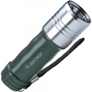 Ручной фонарь КОСМОС 3Вт LED/3xAAА/корпус алюминий, PC-ABS/ремешок ручной, KOS110B