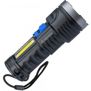 Ручной аккумуляторный фонарь КОСМОС 3Вт LED+3Вт COB, Li-ion 18650 1200mAh, ABS-пластик, индикатор, USB-шнур KOS115Lit