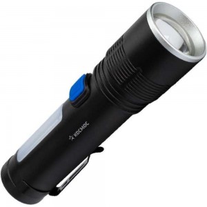 Ручной аккумуляторный фонарь КОСМОС 10ВтLED+2ВтCOB/zoom/Li-ion 18650 1800mAh/алюминий/USB type C KOC133Lit