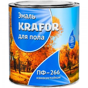 Износостойкая эмаль для пола Krafor ПФ-266 красно-коричневая 0.9 кг 6 206156