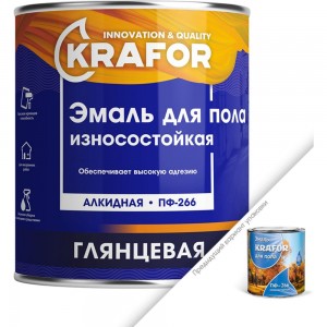 Эмаль KRAFOR ПФ-266 красно-коричневая 6 кг 4 26034