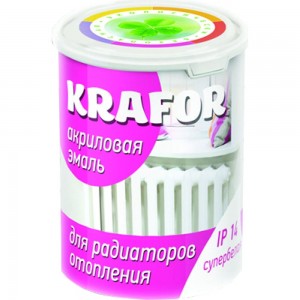 Акриловая эмаль для радиаторов KRAFOR супербелая 3 кг 1 44988