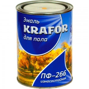 Алкидная эмаль Krafor ПФ-266 желто-коричневая 20 кг 1 26067