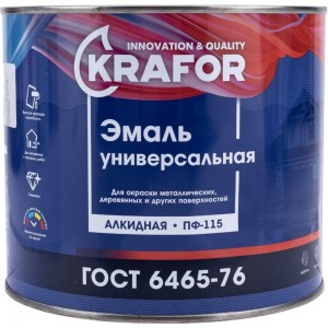 Универсальная эмаль Krafor ПФ-115 красная 1.8 кг 6 26020