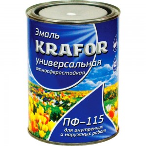 Универсальная эмаль Krafor ПФ-115 красная 6 кг 4 26025