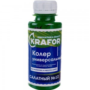 Универсальный колер Krafor №12 салатный 0.1 л 32161