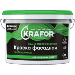 Фасадная особопрочная краска Krafor в/д 40 кг 30224