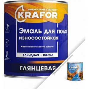 Эмаль KRAFOR ПФ-266 красно-коричневая 20 кг 1 26069