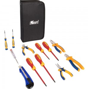 Набор инструмента для электрика KRAFT 12 предметов сумка KT 703014
