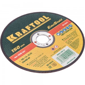 Отрезной абразивный круг Kraftool по нержавеющей стали для УШМ 150x1.6x22.23 мм 36252-150-1.6