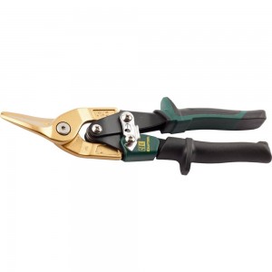 Ножницы по твердому металлу, двойная рычажная передача, Cr-Mo, титановое покрытие, двухкомпонентная ручка, левые, 250мм KRAFTOOL TITAN 2327-L