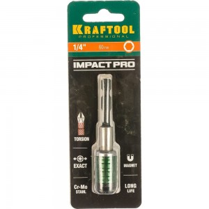 Адаптер Impact Pro для бит (магнитный) 60 мм KRAFTOOL 26803-60