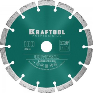 Сегментный алмазный диск по железобетону и бетону KRAFTOOL Universal 36680-180