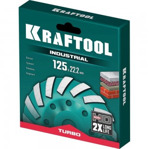 Сегментная алмазная чашка KRAFTOOL Turbo 125 мм 33368-125