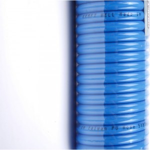 Шланг воздушный полиуретановый, спиральный 5x8 мм, 6 м KraftWell KRW-HC050806