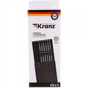 Набор отверток для точных работ Kranz RA-03, 25 предметов KR-12-4753