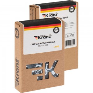 Шестигранная гайка KRANZ M8, DIN 934, 100 шт. KR-01-3522-005